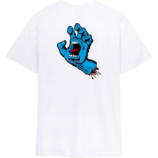2026 Santa Cruz Mens Screaming Hand Chest T-Shirt SCA-TEE-13921 - White